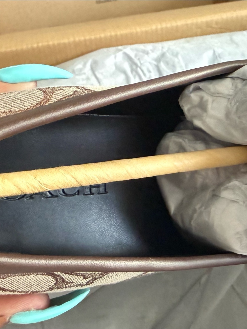 Coach Brown Signature Canvas Penny Loafer with Black Lug Sole - Picture 12 of 13